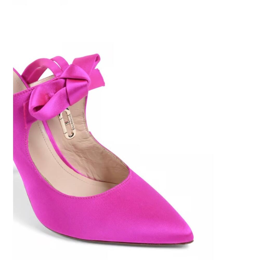 New Dee Ocleppo satin 610 fuxia dominic pink mule heels sz 35 - Picture 4 of 11